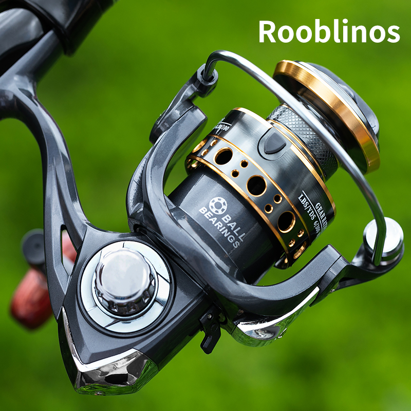 Trolling Reel - Rooblinos BK スピニング釣りリール海水淡水金属スプール左/右交換可能なトラウト鯉釣具