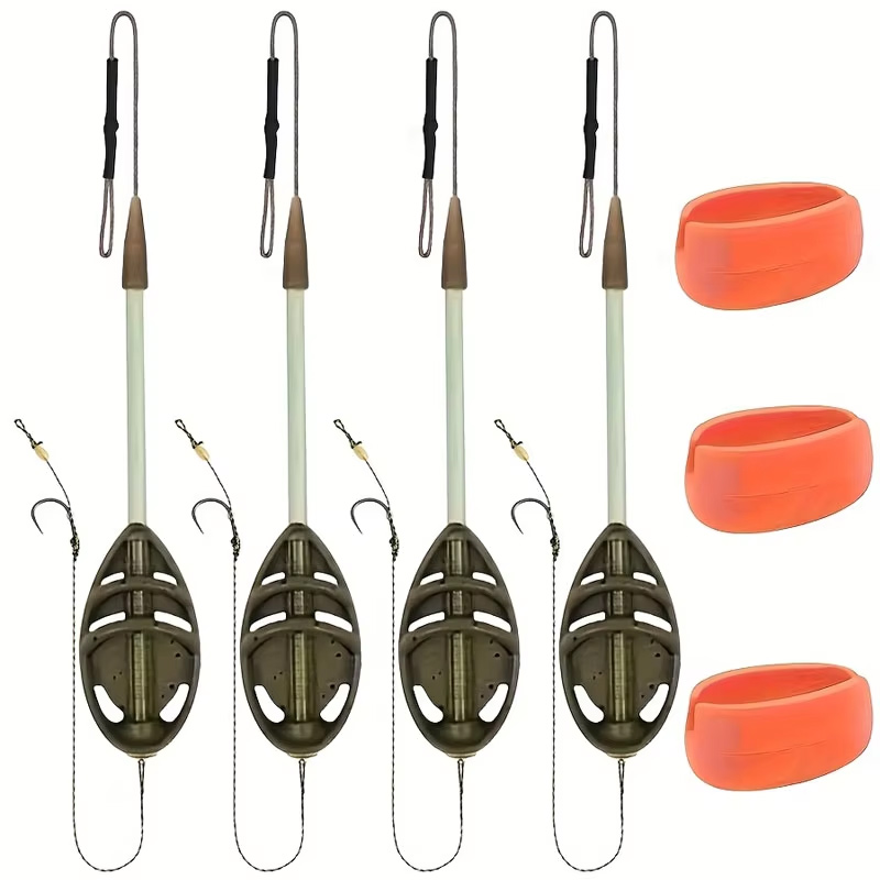 Baitcasting Reel - 鯉釣り用フィーダーラインセット（30/40/50/60グラム）：モールド+鯉釣り針付き、素早く交換可能なサブライン付き