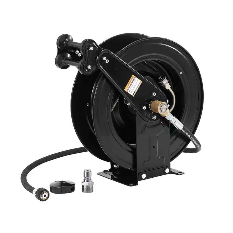 Reel Oil - ホットセール 3/8インチ×50フィート 自動巻き取り式高圧洗浄機ホースリール 220V 水/空気/油対応