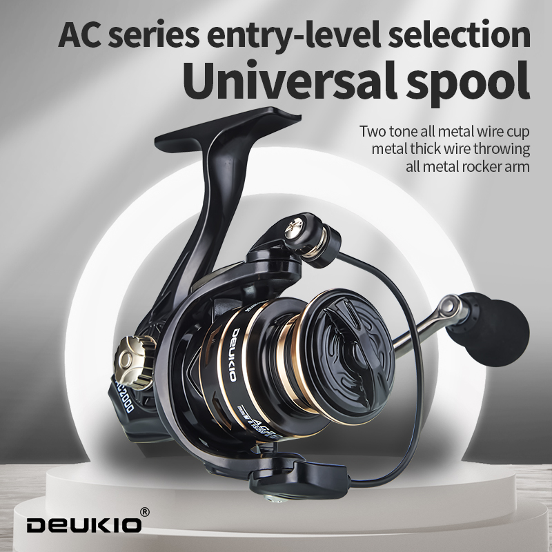 Reel Drag Knob - Deukio-金属スプールハンドル付きスピニングリール,フィッシングコイルホイール,最大抗力8kg, 5.2:1,コイ,新品