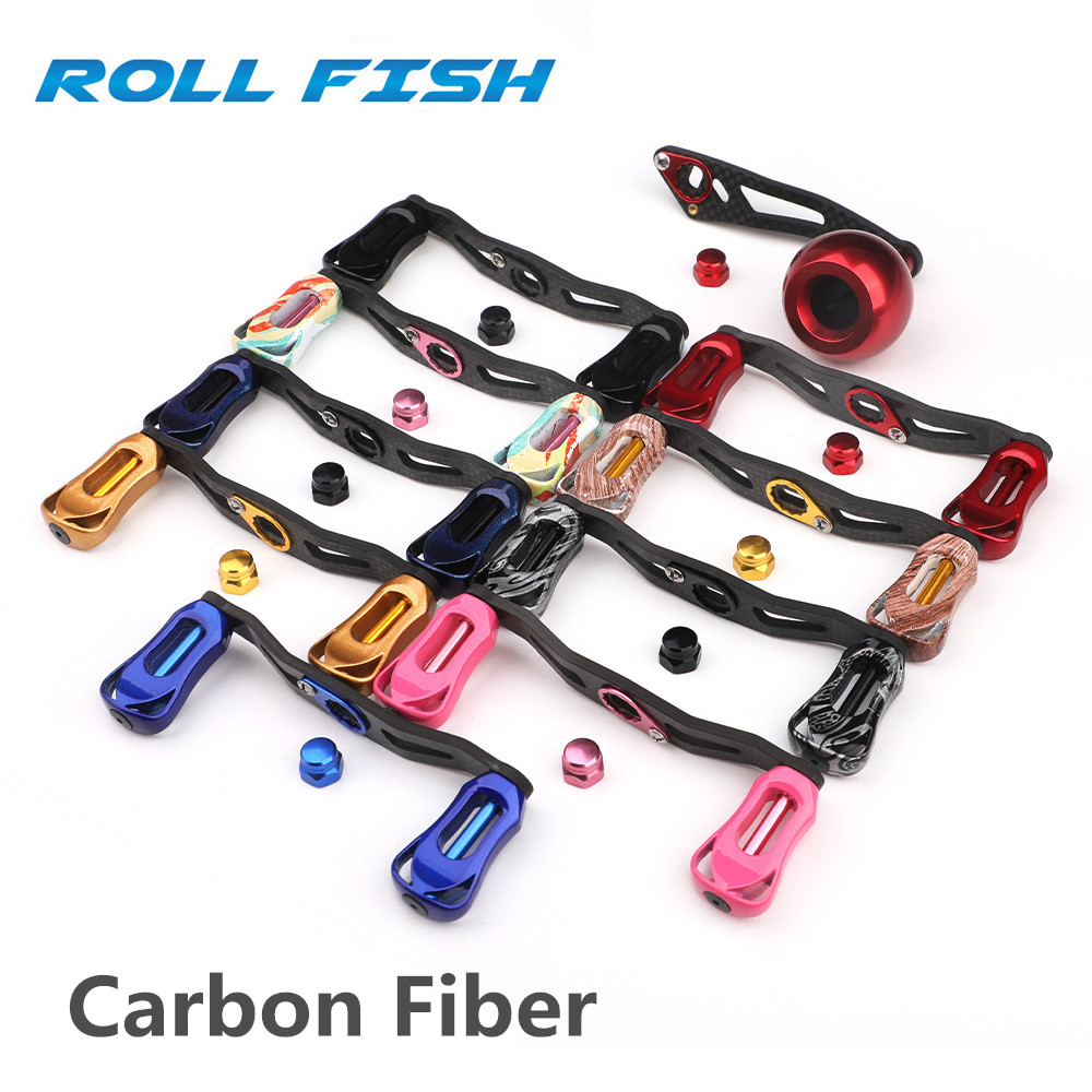 Reel Handle - ROLLFISH 釣りリールハンドルロッカーアームカーボンファイバー軽量 19-29 グラム人間工学に基づいたデザインマルチカラー釣りツールアクセサリー