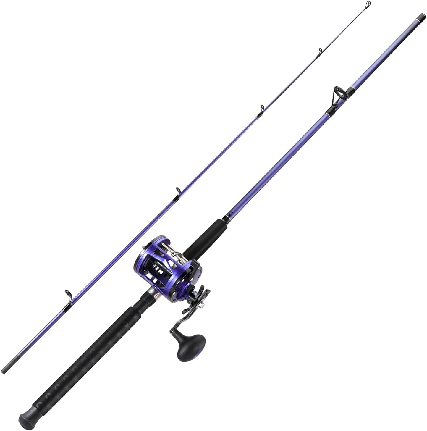 Trolling Reel - ヘビーデューティーロッド＆リールコンボ（トローリング、沿岸釣り、ナマズ釣り用）- 4000サイズスピニングリール、2ピース海水釣りセット（バイ用）