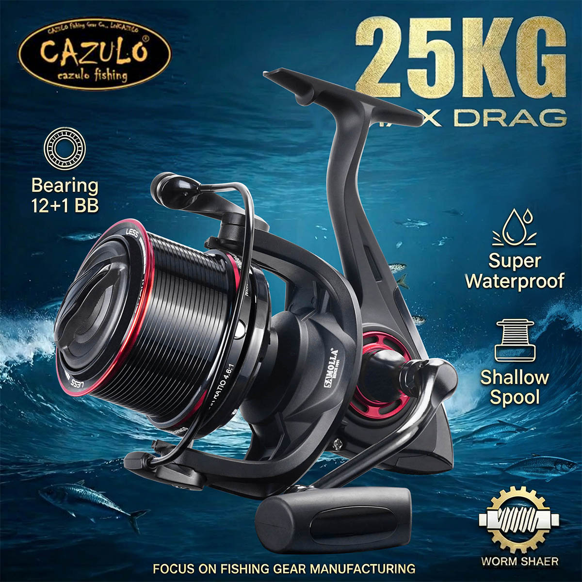CAZULO ロングキャストスピニングリール ビーチ＆海水サ - Reel Drag Knob のレビューと価格