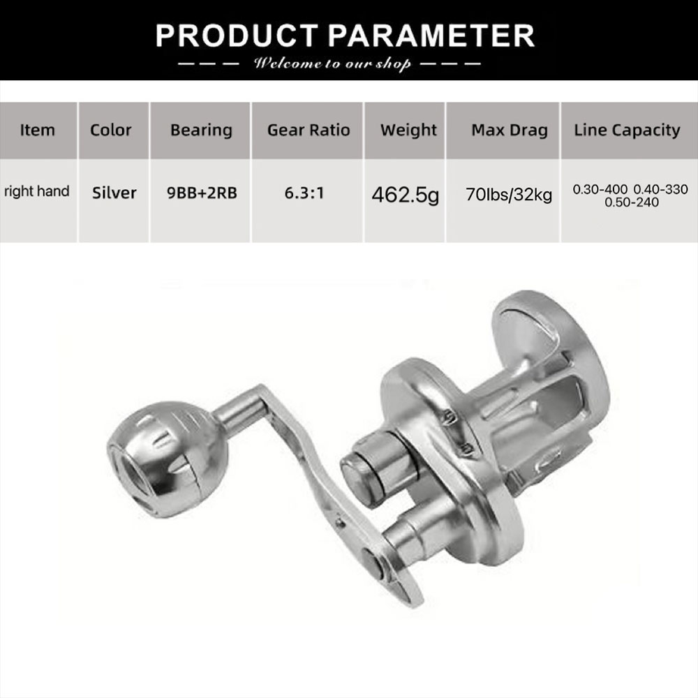 海水トローリングリール高速比釣りリール最大ドラッグ力32KG - Trolling Reel のレビューと価格
