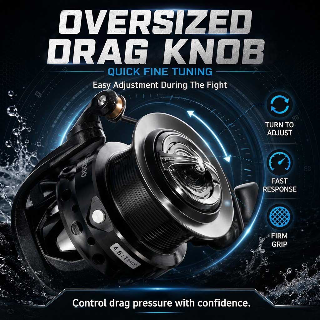 SAMOLLA デュアルブレーキスピニングリール アラーム付 - Reel Drag Knob のレビューと価格
